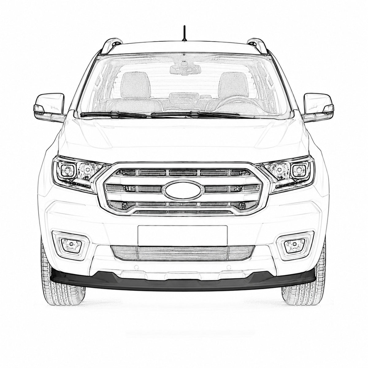 Bonnet Deflector and Front Bumper Lip for Ford Transit Mk7 2006-2014