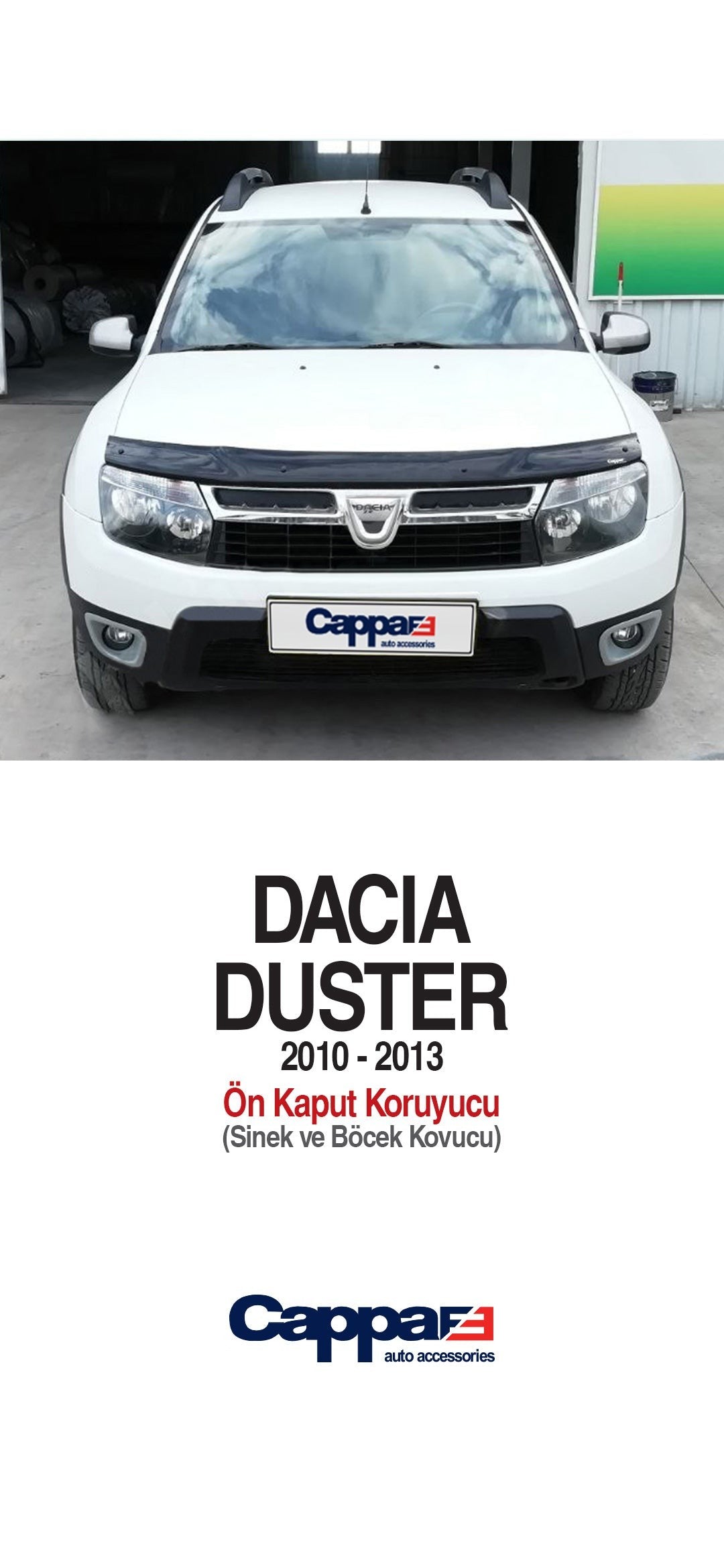 Dacia Duster 1 (HS) 2010-2017 Bonnet Wind Stone Deflector Bug Guard Stick-On