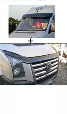 Sun Visor And Bug Guard Solid Black Acrylic For VW Crafter 2006-2012