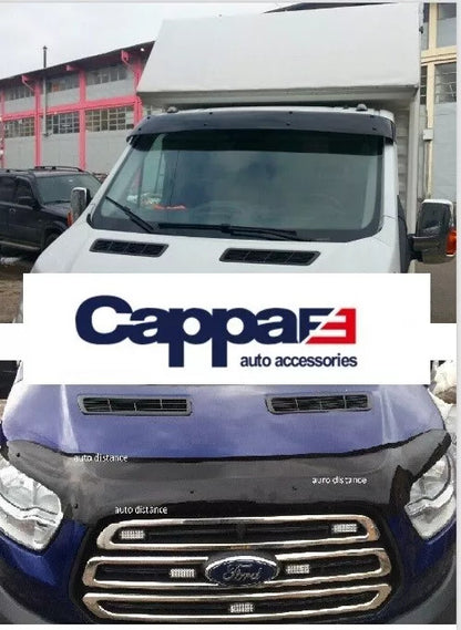 Sun Visor And Bug Guard Solid Black Acrylic For Ford Transit MK8 2014-18
