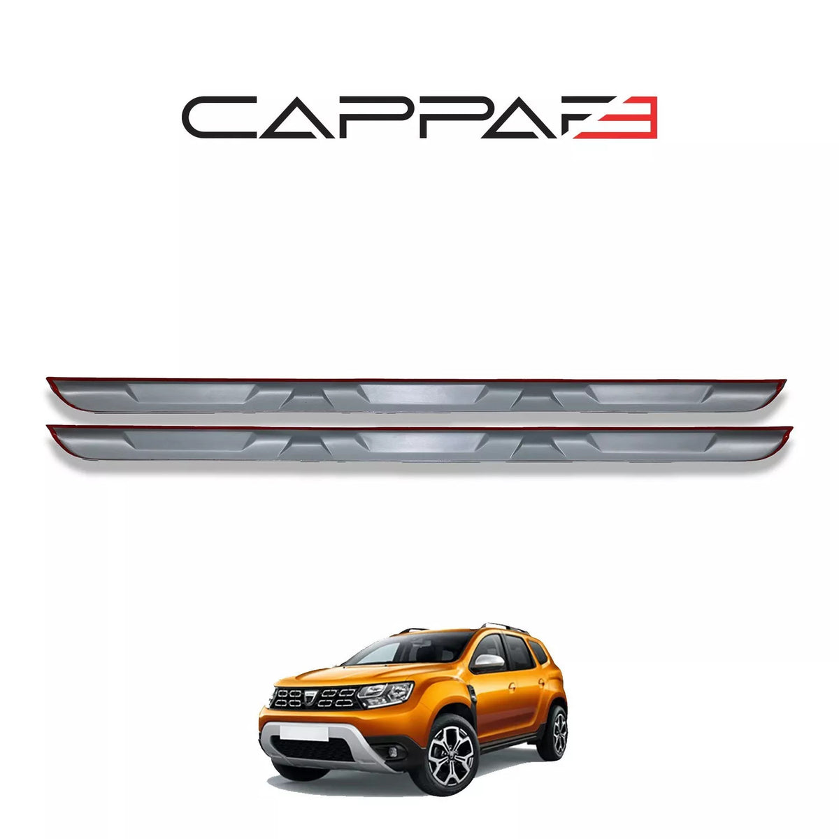 Dacia Duster 2 2018-2021 Side Skirt Cover Trim Protection Silver 2pcs