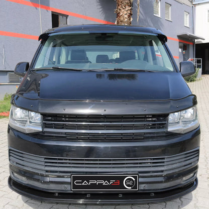 Sun Visor And Bonnet Protector Black ABS For VW Transporter T6 2016-2019