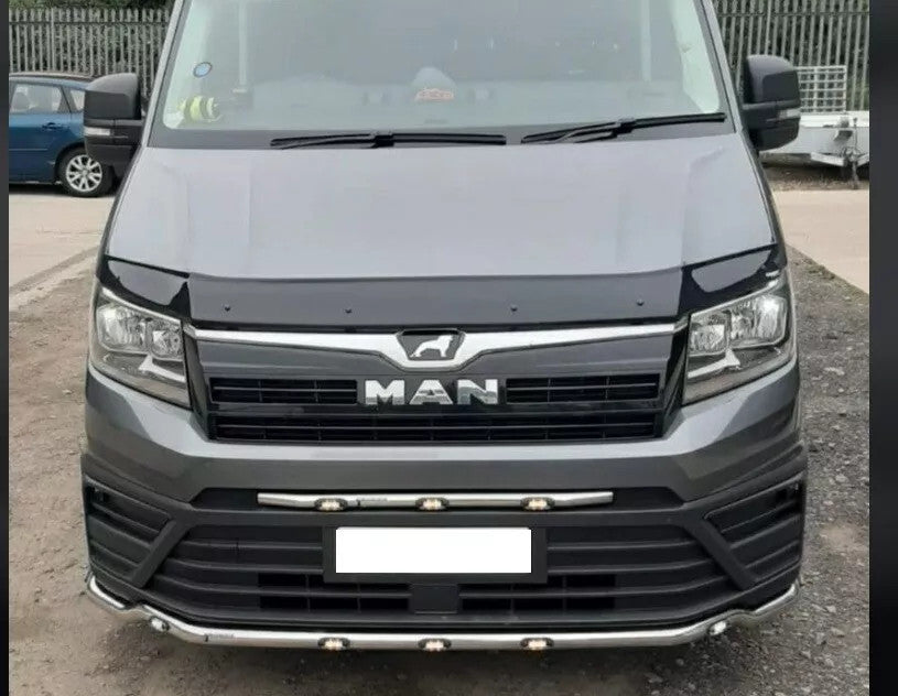 Sun Visor And Bug Guard Front Black ABS For Crafter Man TGE 2017-23
