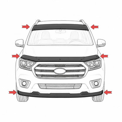 Sun Visor, Bonnet Deflector, Lip and Bumper Sill for Volkswagen Crafter 2018-23