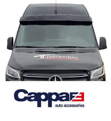 Sun Visor And Bug Guard Solid Black ABS For Mercedes Sprinter 2018 -21