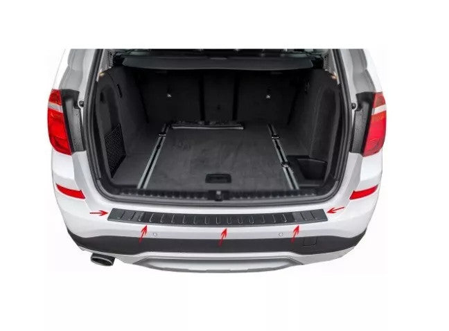 Cappafe Compatible with BMW X3 (F25) 2010-2017 Rear Bumper Sill Protector Scratch Guard Steel