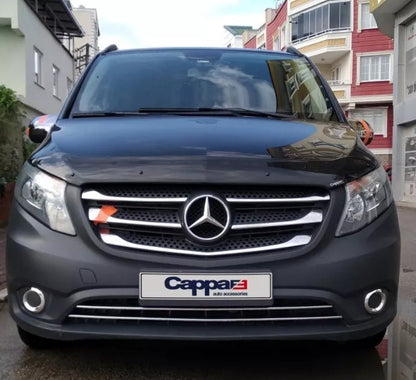 Sun Visor And Bonnet Guard Black Acrylic For Mercedes Vito W447 2015-24