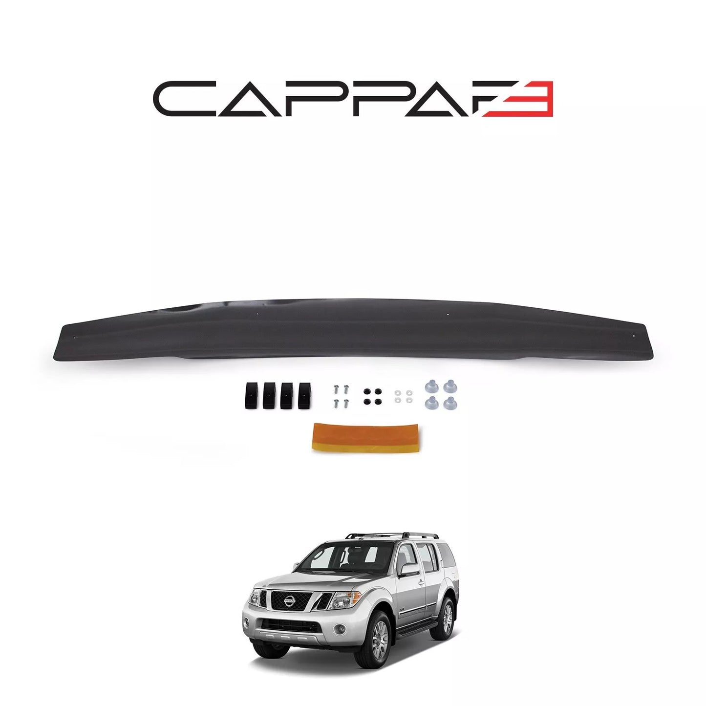 Sun visor And Bug Guard Front ABS Black For Nissan Pathfinder 2006-2015
