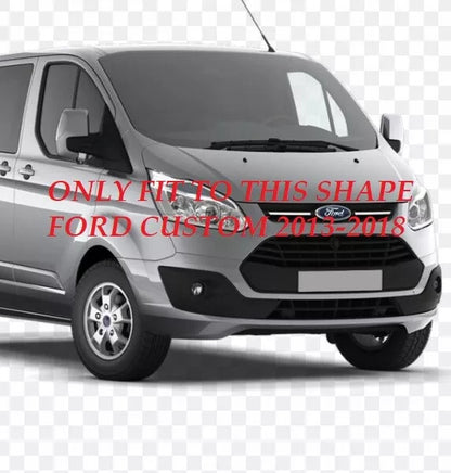 Sun Visor And Bug Guard Solid Black ABS For Ford Transit Custom 2013-17