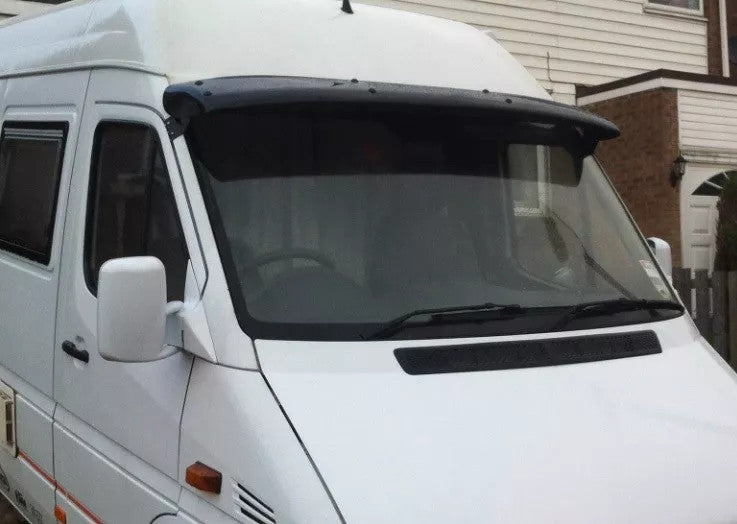 Sun Visor And Bug Guard Solid Black ABS For Mercedes Sprinter 2000-05