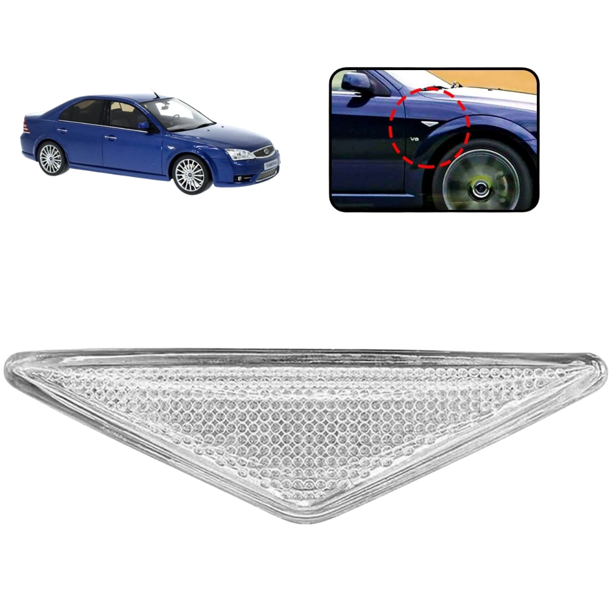 Side wing indicator repeater lens for Ford Mondeo Mk3 2000-2007