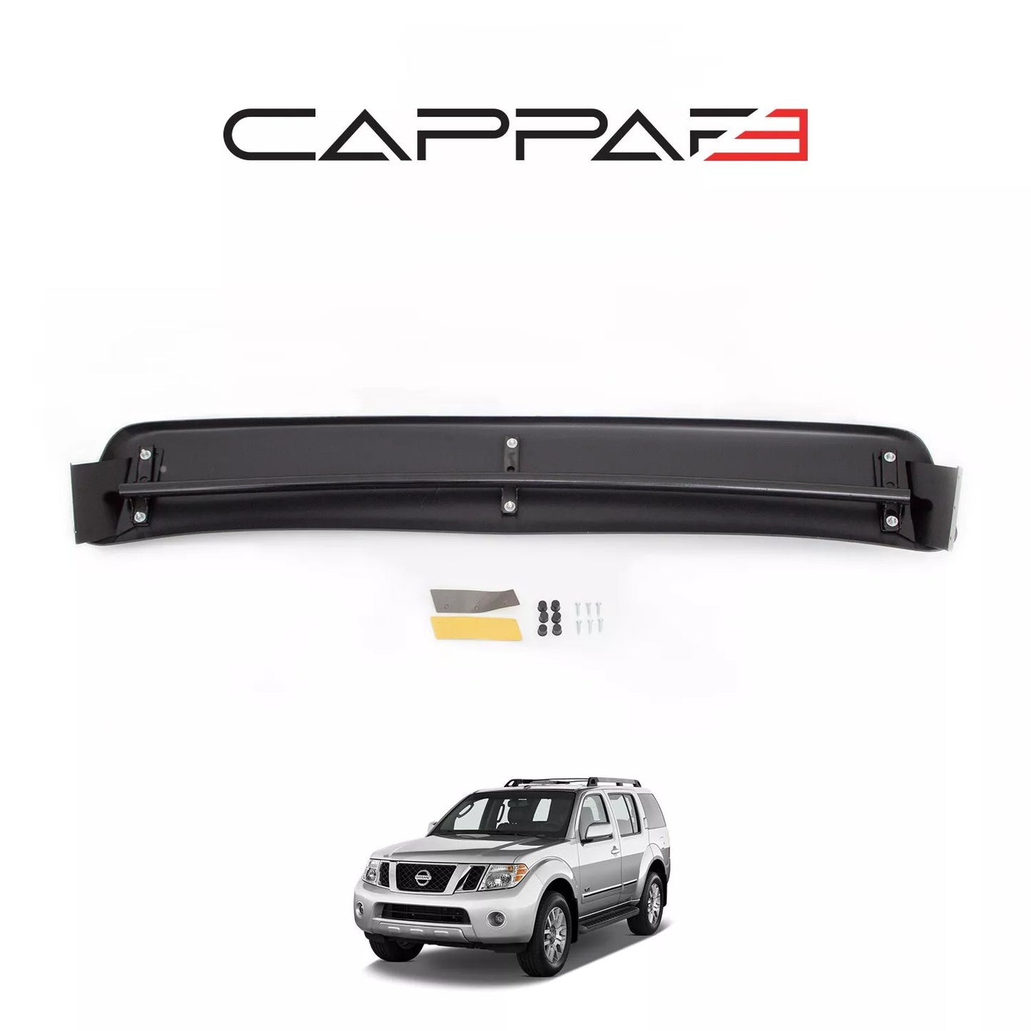 Sun visor And Bug Guard Front ABS Black For Nissan Pathfinder 2006-2015