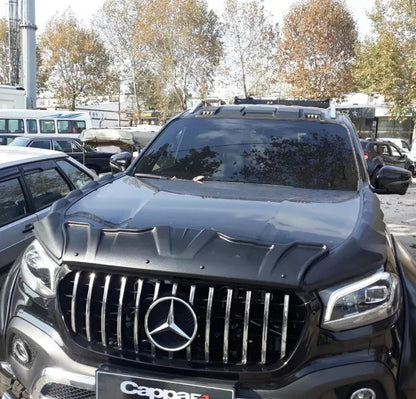 Mercedes X-Class (W470) 2017-2020 Bonnet Wind Stone Hood Trim Dragon Pack Black