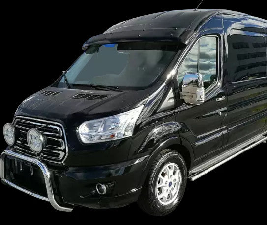 Sun Visor And Bug Guard Solid Black Acrylic For Ford Transit MK8 2014-18