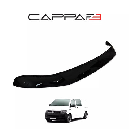 Sun Visor And Bonnet Protector Black ABS For VW Transporter T6 2016-2019
