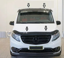 Sun Visor And Bonnet Guard Black Acrylic For Mercedes Vito W447 2015-24