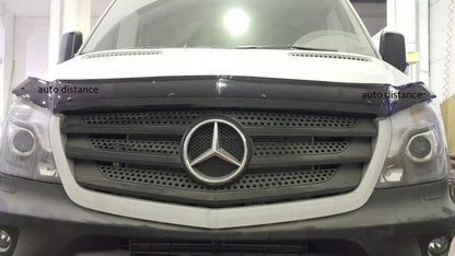 Sun Visor And Bug Guard Solid Black ABS For Mercedes Sprinter 2014-2017