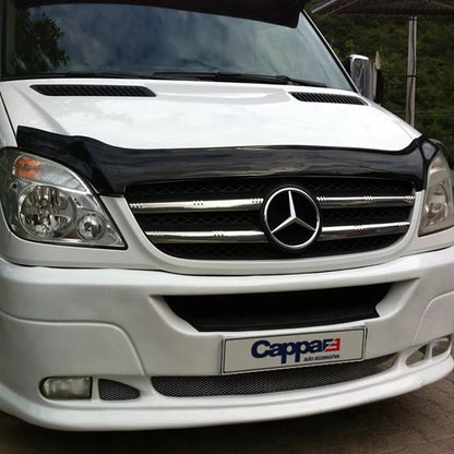 Sun Visor And Bug Guard Black ABS For Mercedes Sprinter W906 2006-2013