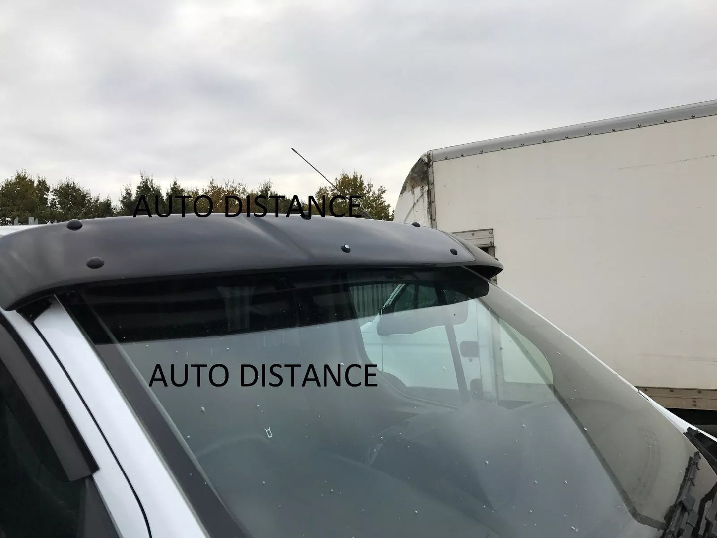 Sun Visor And Bug Guard Solid Black ABS For Ford Transit Custom 2013-17