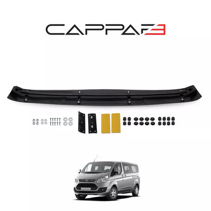 Sun Visor And Bug Guard Solid Black ABS For Ford Transit Custom 2013-17