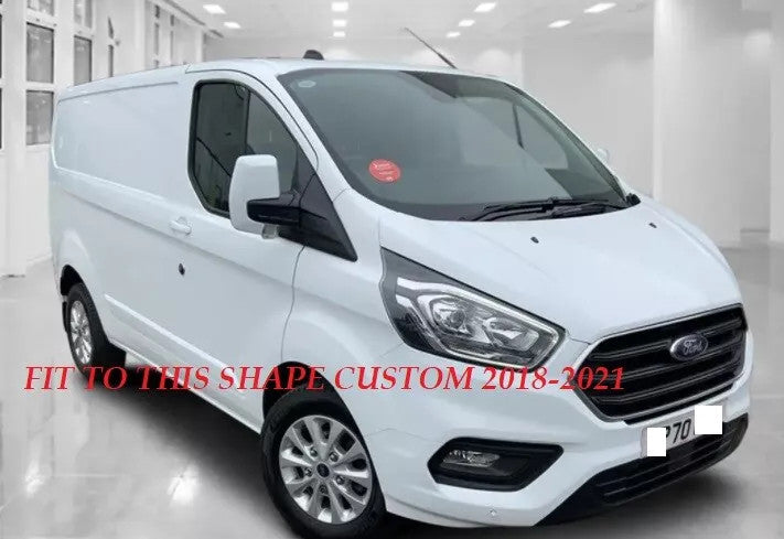 Sun Visor And Bug Guard Black Front ABS For Ford Transit Custom 2018-22