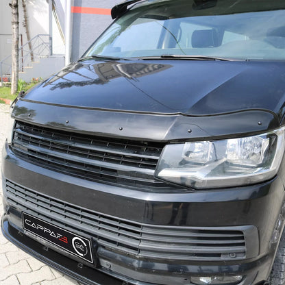 Sun Visor And Bonnet Protector Black ABS For VW Transporter T6 2016-2019