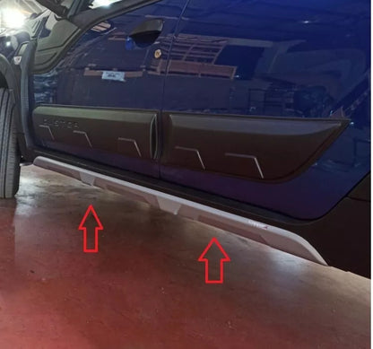 Dacia Duster 2 2018-2021 Side Skirt Cover Trim Protection Silver 2pcs