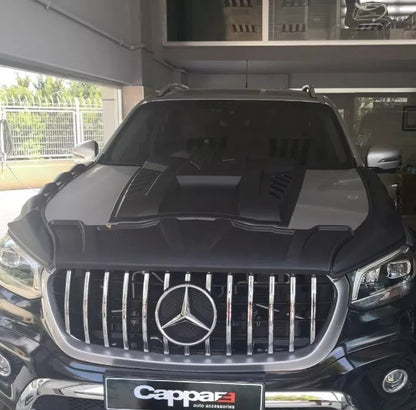 Mercedes X-Class (W470) 2017-2020 Bonnet Wind Stone Hood Trim Dragon Pack Black