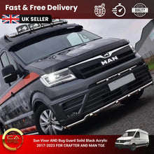 Sun Visor And Bug Guard Front Black ABS For Crafter Man TGE 2017-23