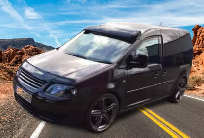 Sun Visor And Bug Guard Front Solid Black Acrylic For VW Caddy 2004-2009