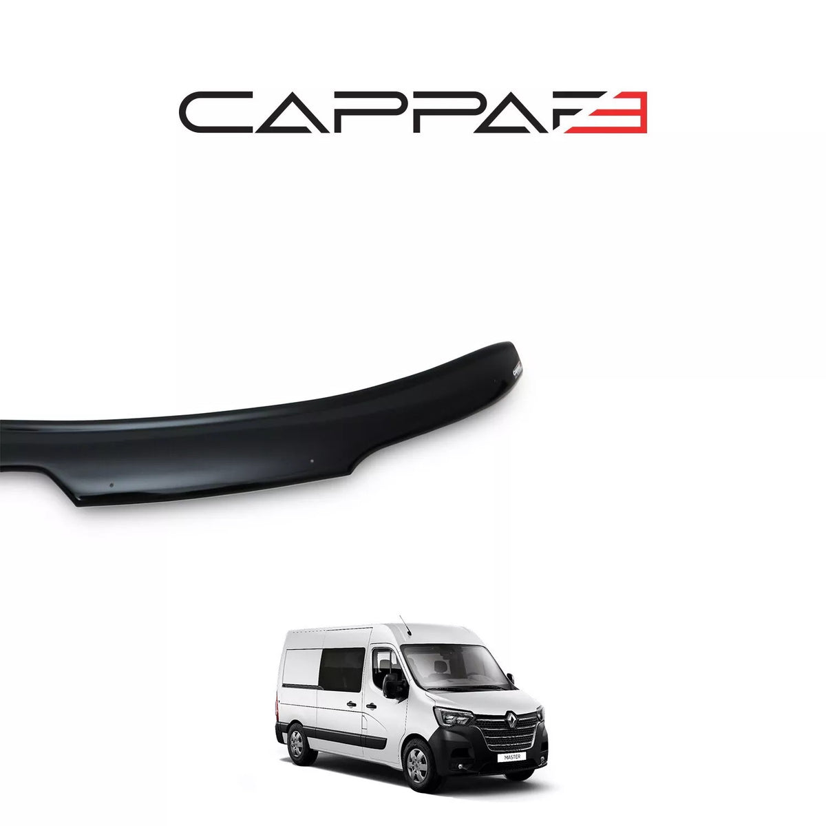 Renault Master 3 2019-2024 Bonnet Wind Stone Deflector Bug Guard Black