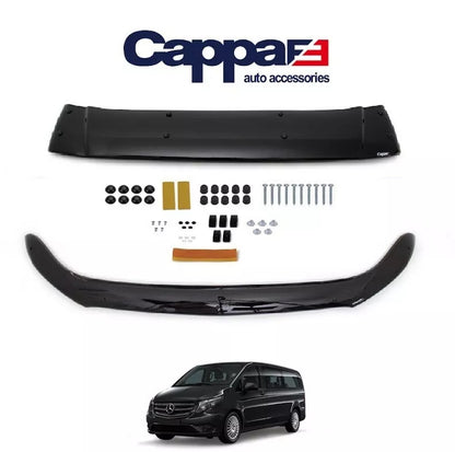 Sun Visor And Bonnet Guard Black Acrylic For Mercedes Vito W447 2015-24