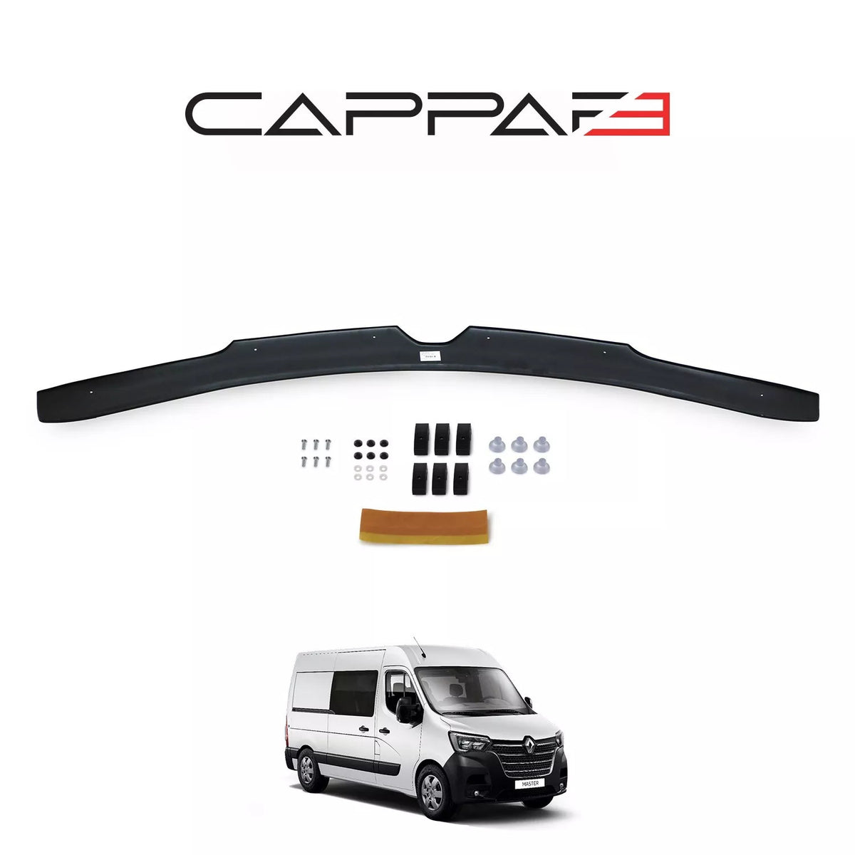 Renault Master 3 2019-2024 Bonnet Wind Stone Deflector Bug Guard Black