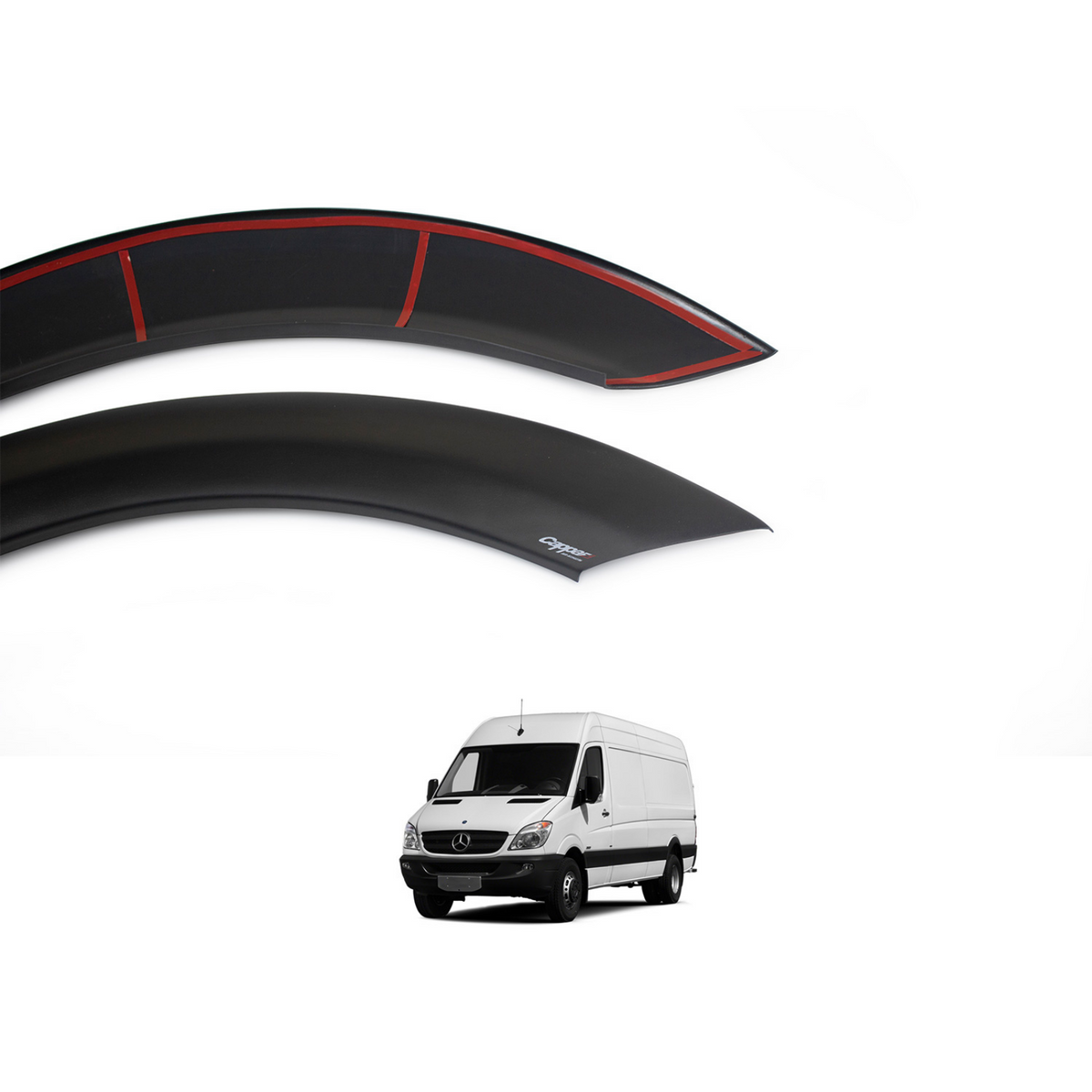 Mercedes Sprinter 2 (W906) 2006-2013 Wheel Arch Trim Cover Moulding Matt 4pcs