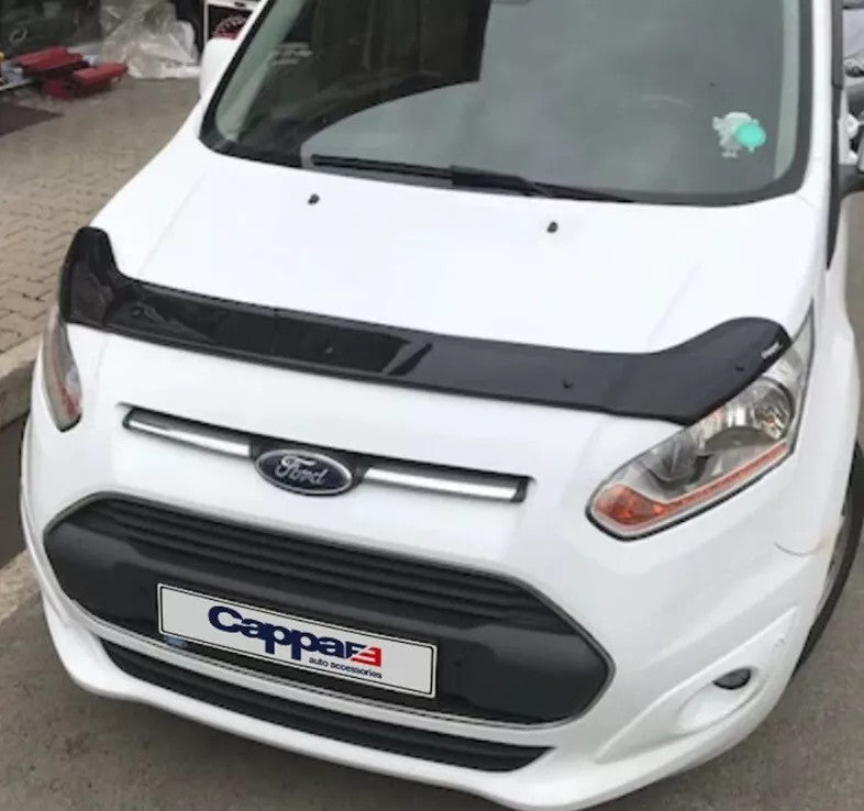 Sun Visor And Bonnet Protector Black Acrylic For Ford Connect 2014-17