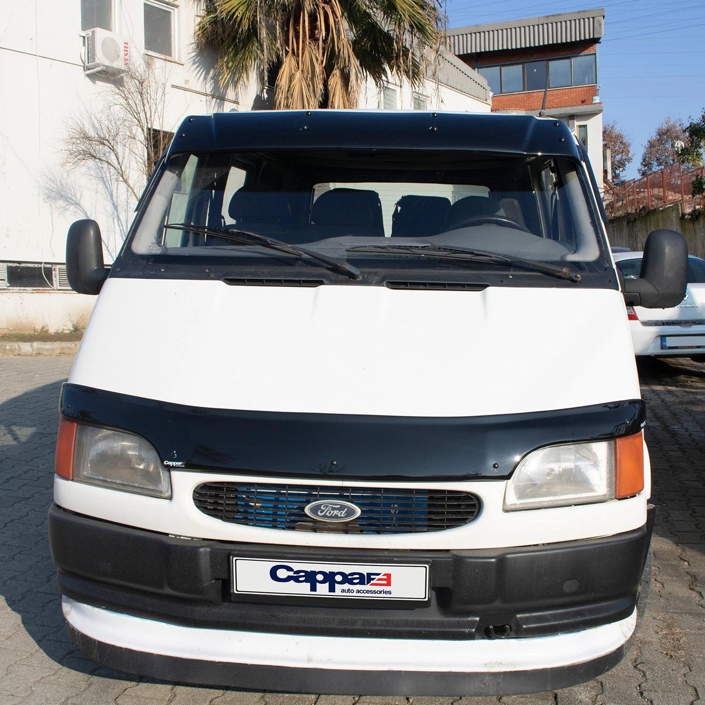Sun Visor And Bug Guard Solid Black Front ABS For MK5 Transit 1994-1999