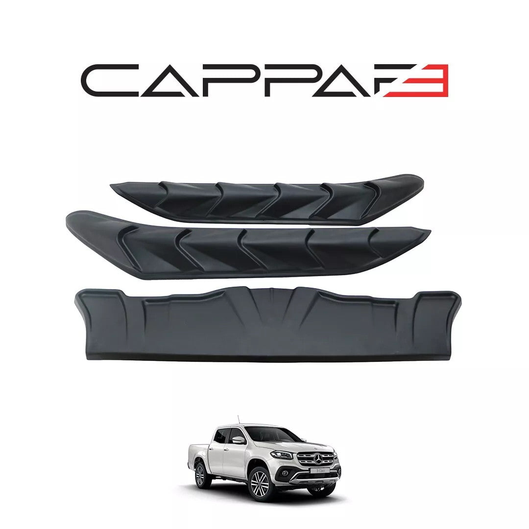 Mercedes X-Class (W470) 2017-2020 Bonnet Wind Stone Hood Trim Dragon Pack Black