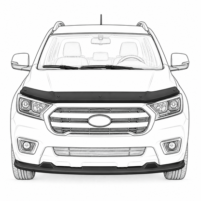 Bonnet Deflector and Front Bumper Lip for Ford Transit Mk8 2014-2019