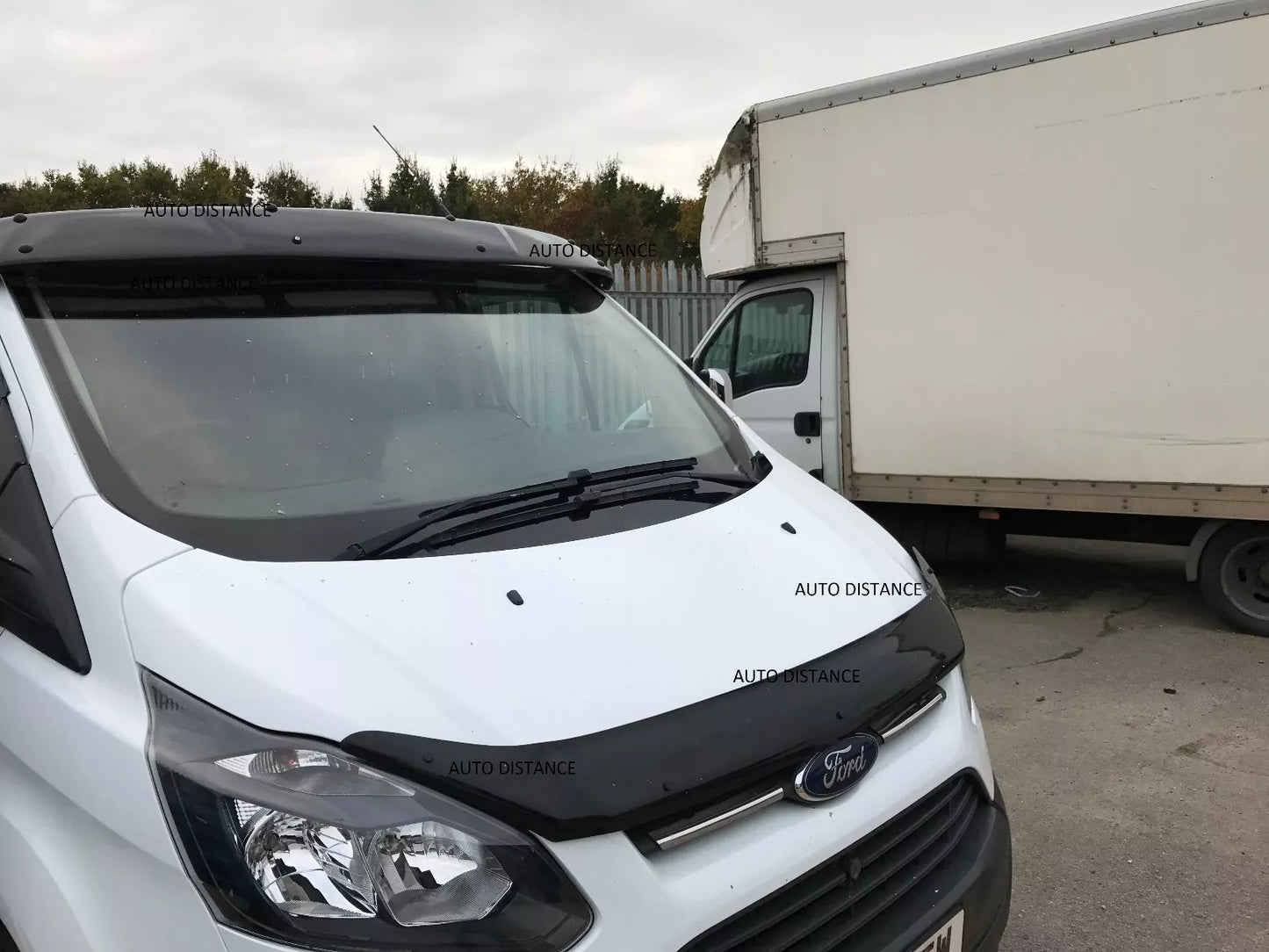 Sun Visor And Bug Guard Solid Black ABS For Ford Transit Custom 2013-17
