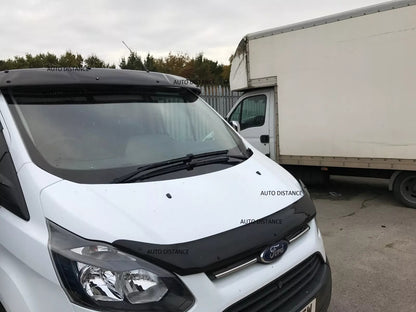 Sun Visor And Bug Guard Solid Black ABS For Ford Transit Custom 2013-17
