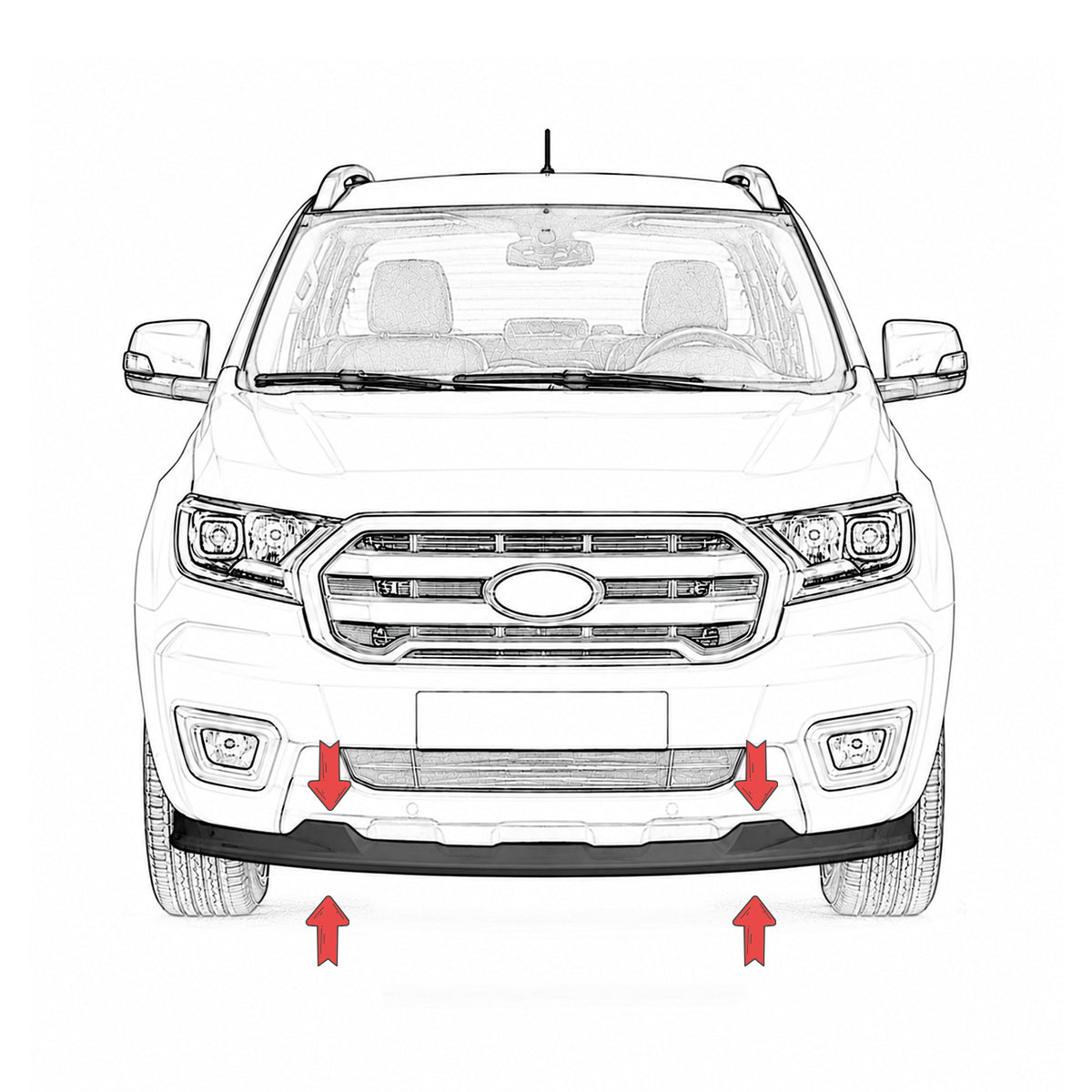 Front Bumper Lip and Rear Bumper Sill for Fiat Doblo 2023 Onwards
