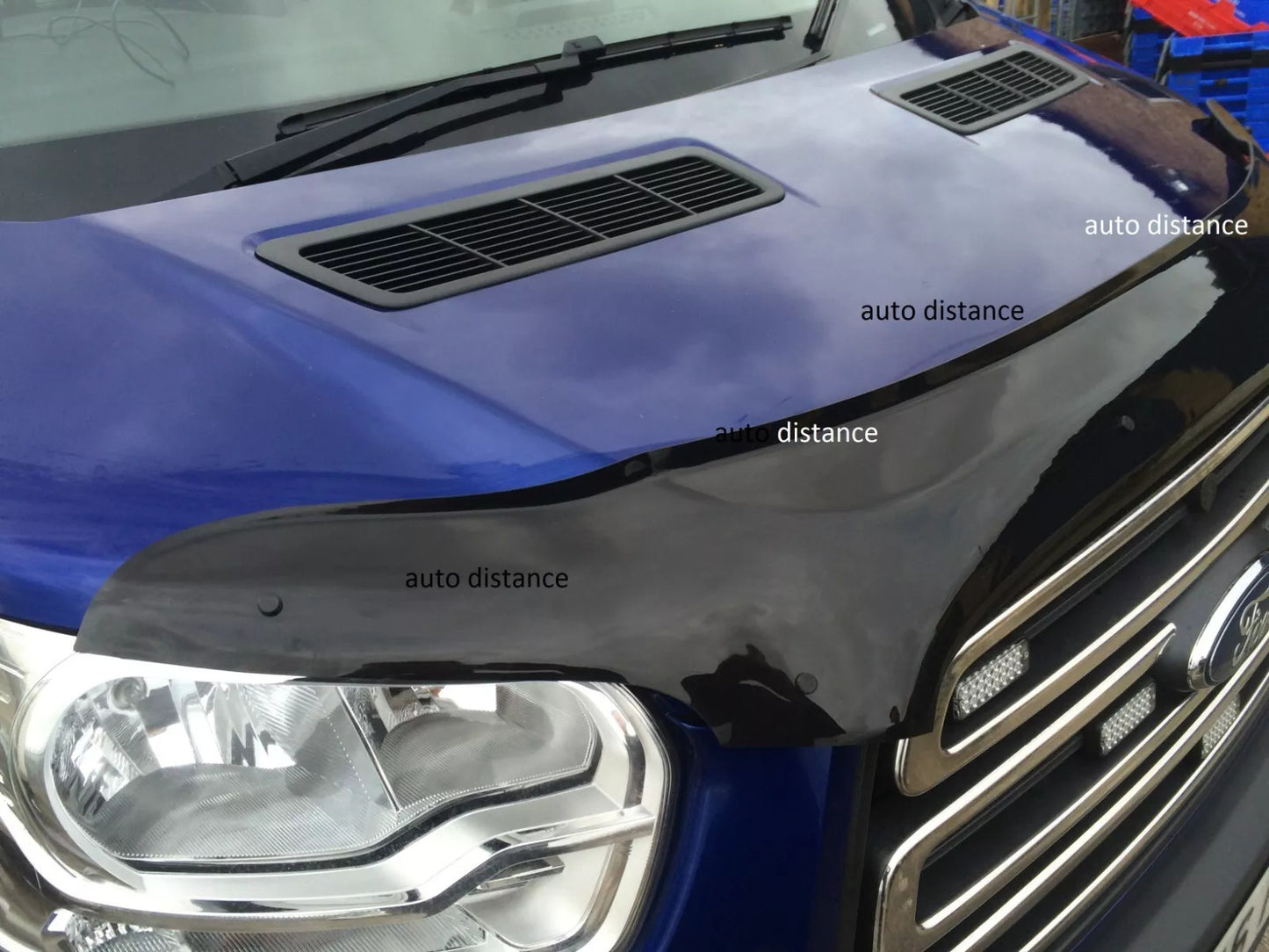 Sun Visor And Bug Guard Solid Black Acrylic For Ford Transit MK8 2014-18