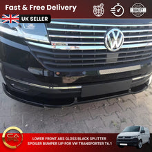 Volkswagen T6.1 2019-2024 black front bumper lip splitter