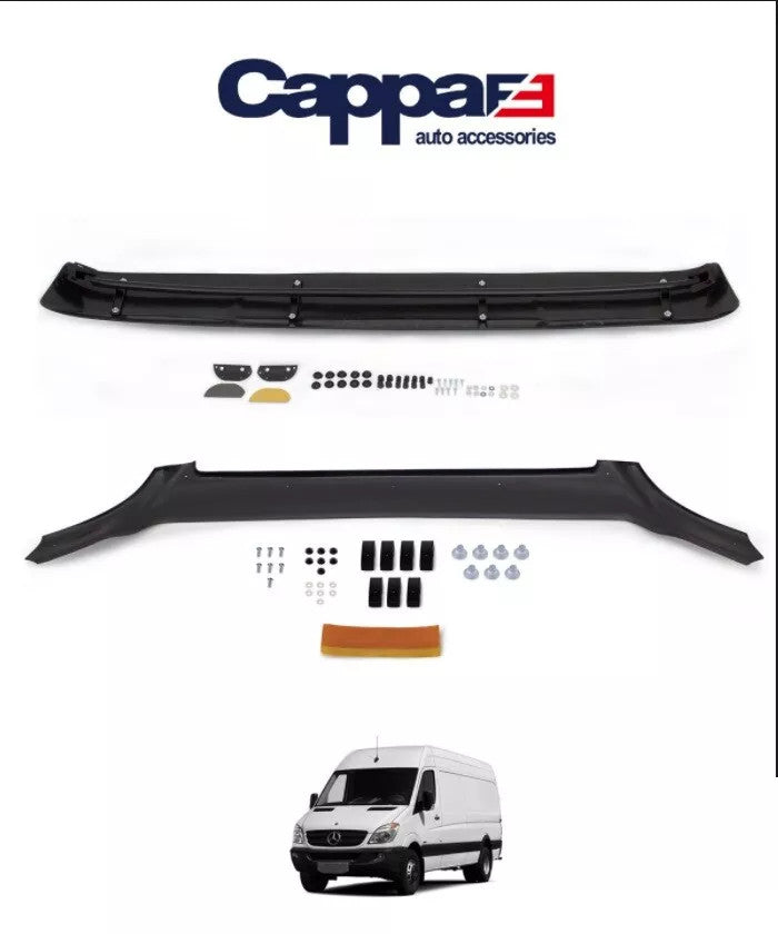 Sun Visor And Bug Guard Black ABS For Mercedes Sprinter W906 2006-2013