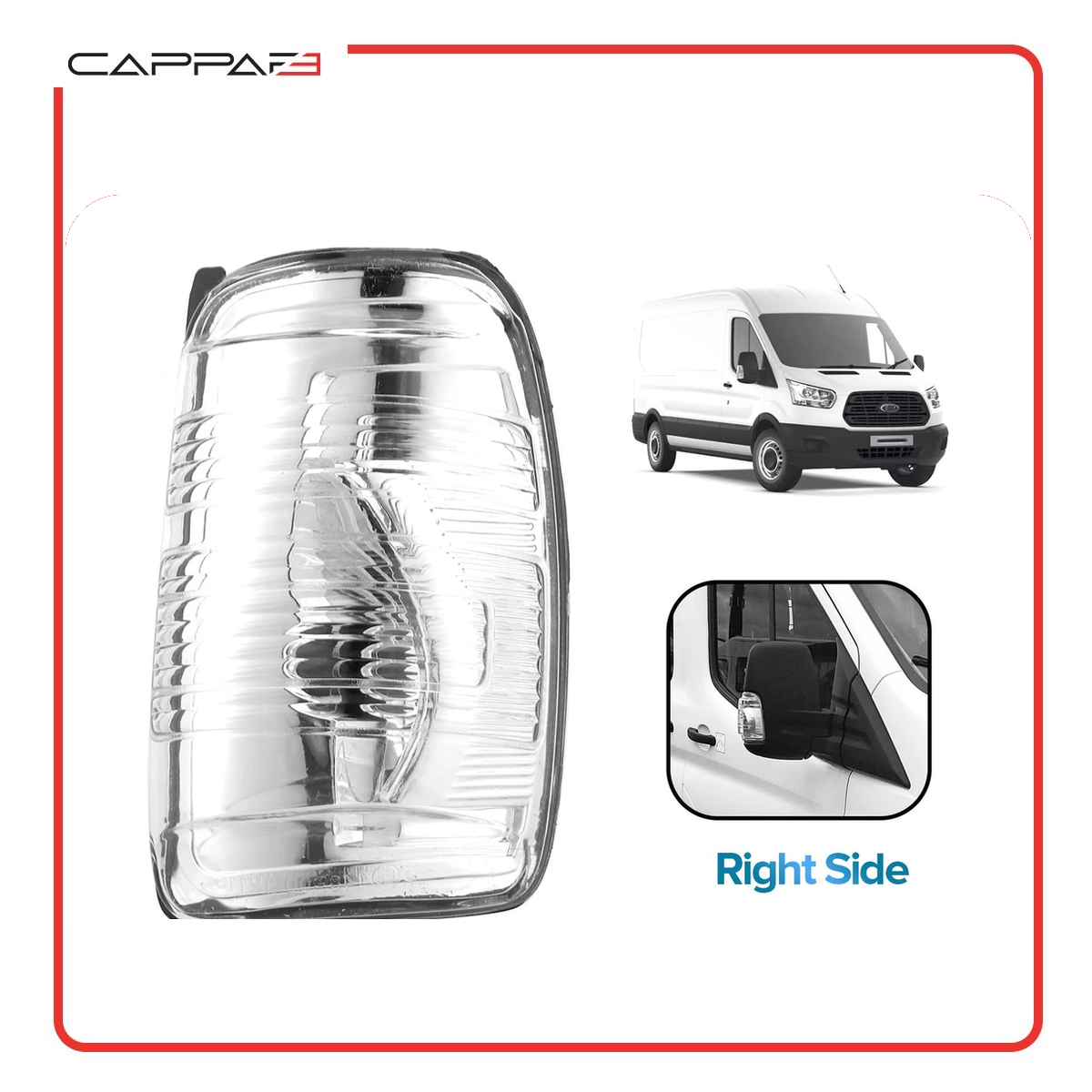 Pair of clear wing mirror indicator lenses for Ford Transit Mk8 2014-2019 – 3