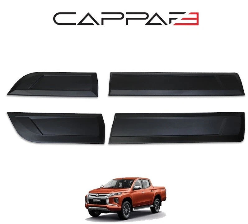 Mitsubishi L200 2019-2023 black side door moulding strips – 3