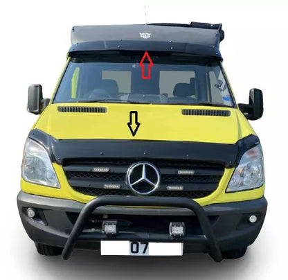 Sun Visor And Bug Guard Black ABS For Mercedes Sprinter W906 2006-2013