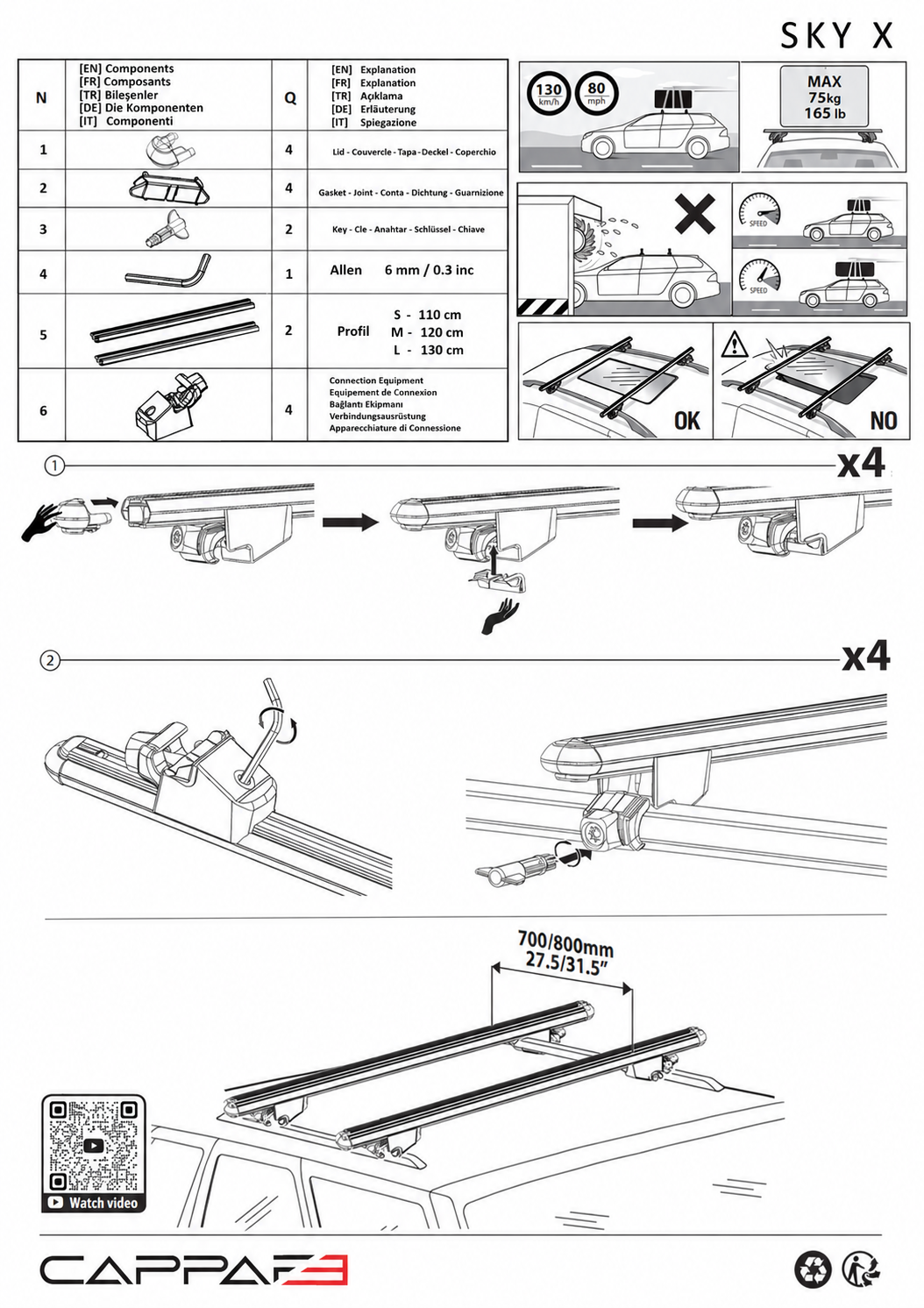 Alfa Romeo 156 2017-2026 SKY-X roof rack cross bars black – 9