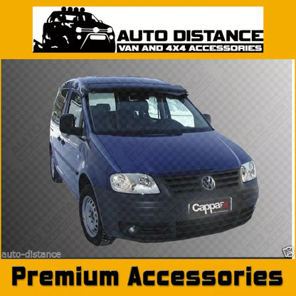 Sun Visor And Bug Guard Front Solid Black Acrylic For VW Caddy 2004-2009