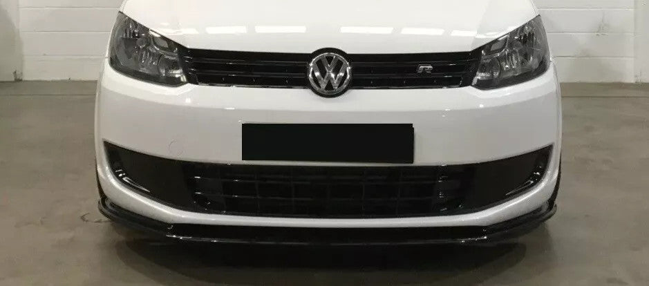 Splitter And Bug Guard ABS Gloss Black Lower Front For VW Caddy 2010-15